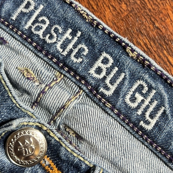 🆕Plastic By Gly Chic Flare Jeans with distress - Picture 8 of 14